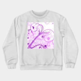 Purple Floral Art Crewneck Sweatshirt